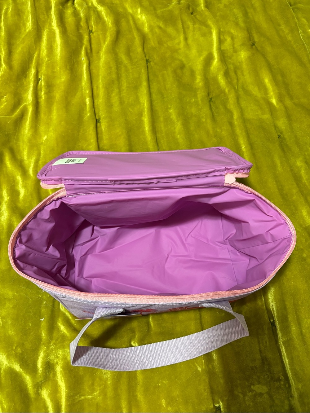Trader Joe's Pink and Coral Mini Insulated Tote - Picture 3 of 4